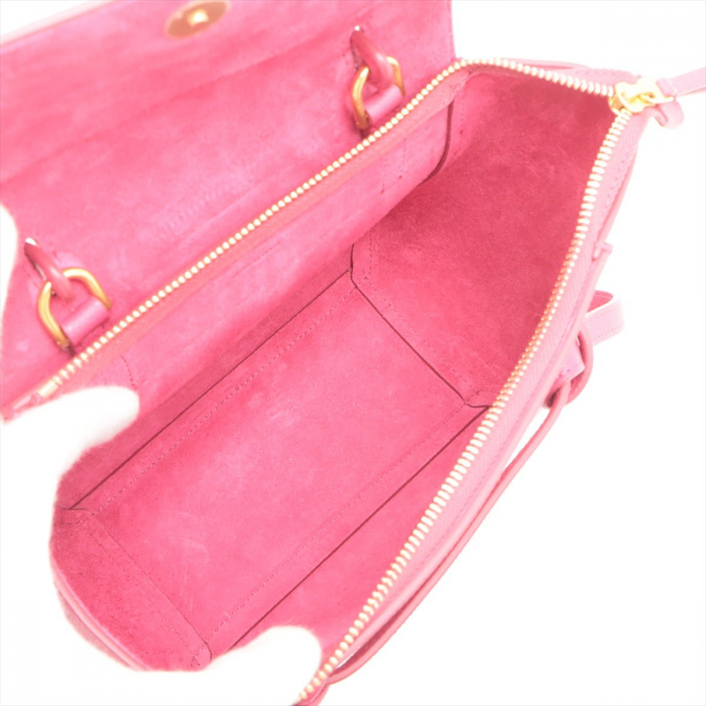 Celine Belt Bag Nano Grained Calfskin Leather 3-Ways Tote Bag Pink