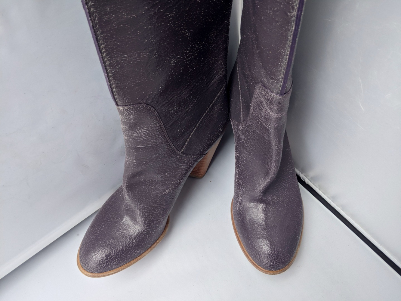 Marc by Marc Jacobs Bottes en cuir de veau gris-violet 40