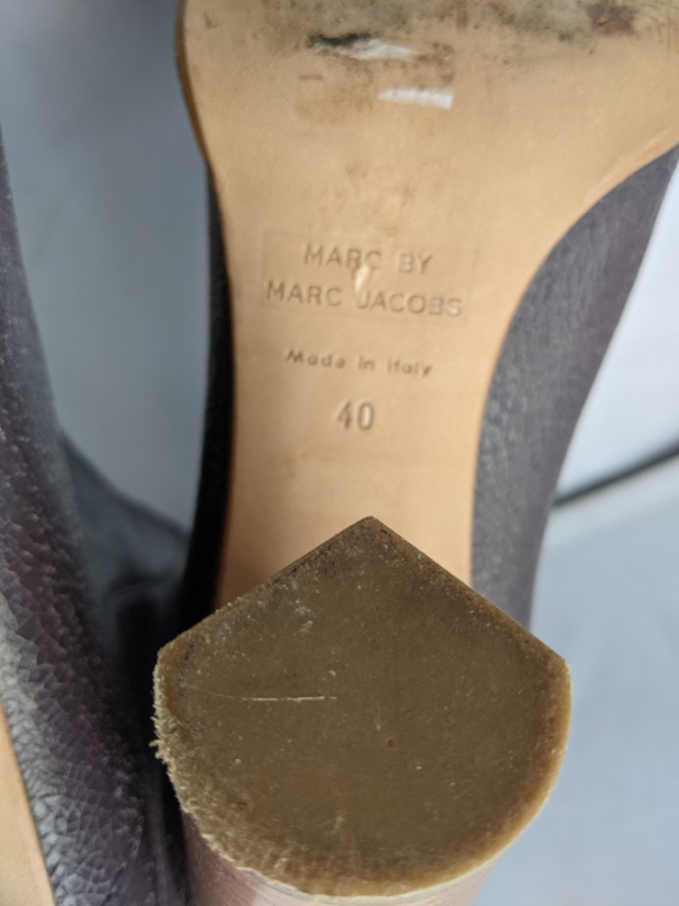 Marc by Marc Jacobs Bottes en cuir de veau gris-violet 40