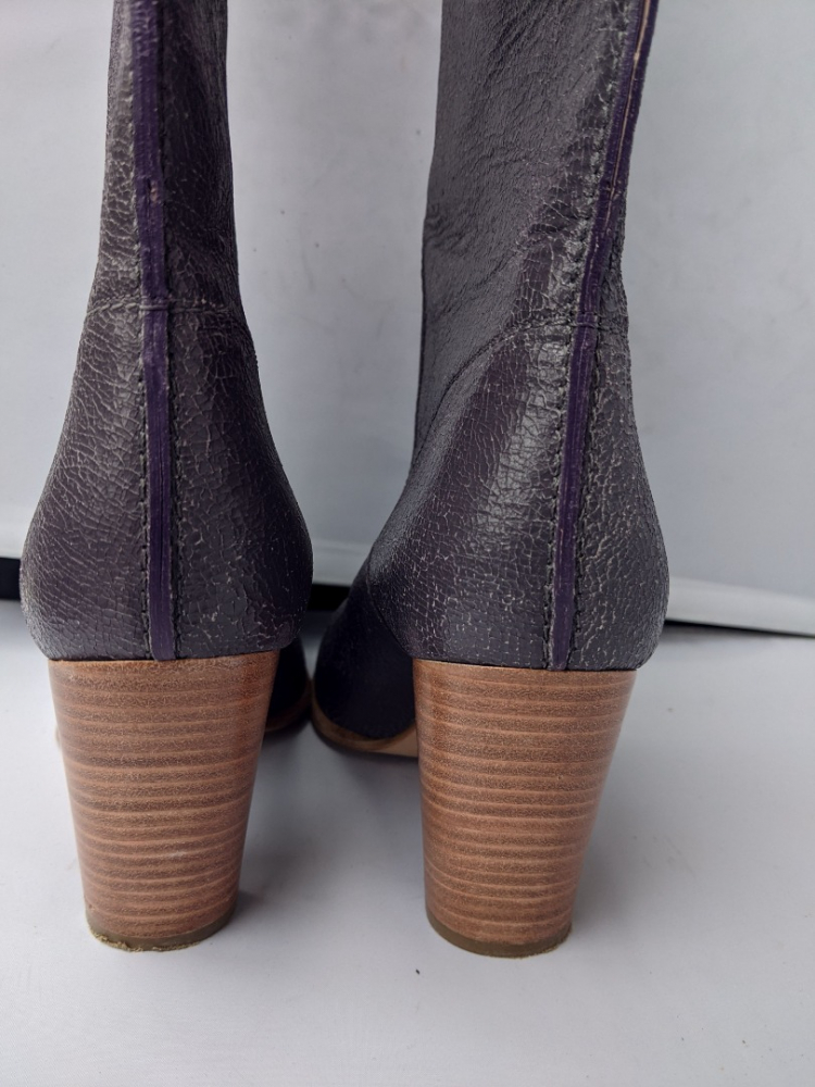 Marc by Marc Jacobs Bottes en cuir de veau gris-violet 40