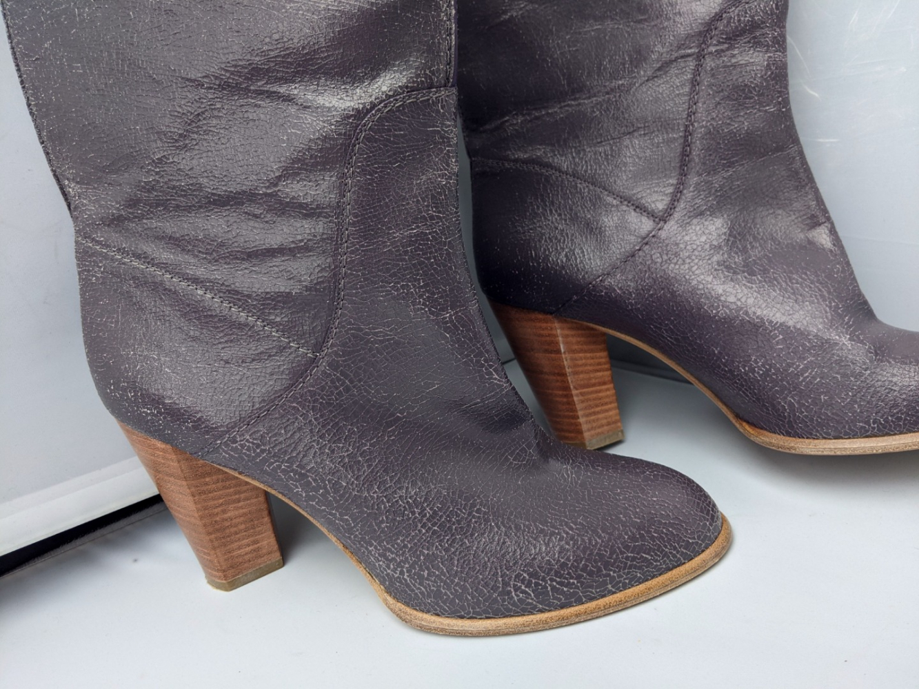 Marc by Marc Jacobs Bottes en cuir de veau gris-violet 40