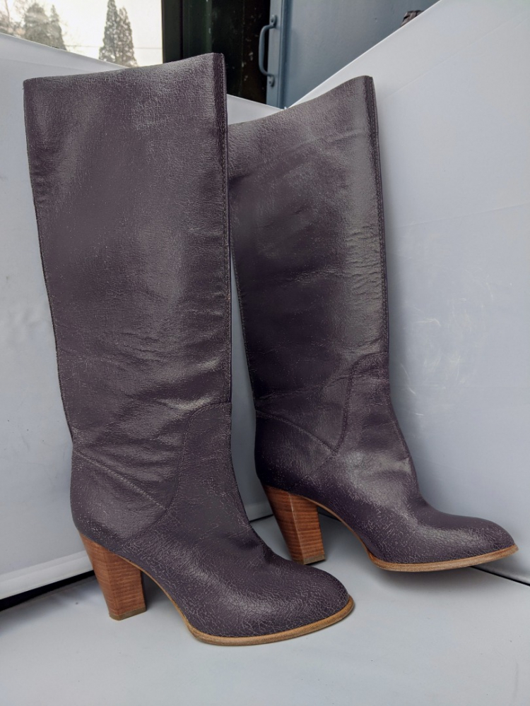 Marc by Marc Jacobs Bottes en cuir de veau gris-violet 40