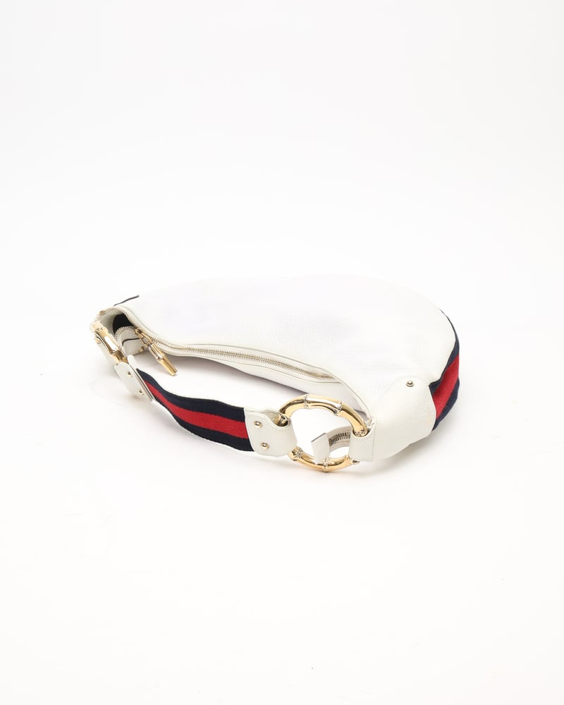 Gucci Web Bamboo Ring Hobo Bag