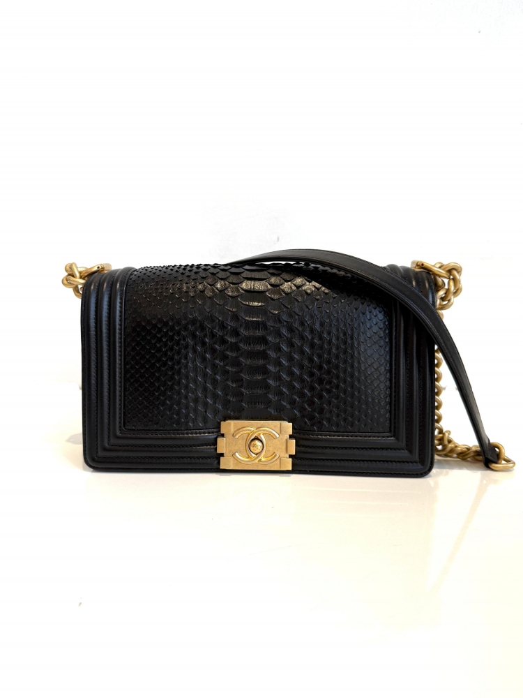 Chanel Medium Boy Bag Python Noir