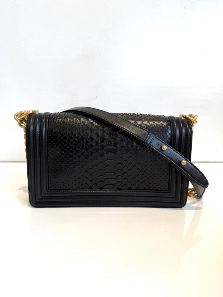 Chanel Medium Boy Bag Python Noir