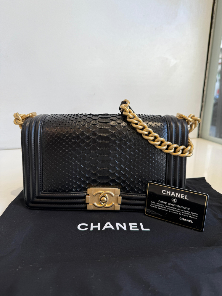 Chanel Medium Boy Bag Python Noir
