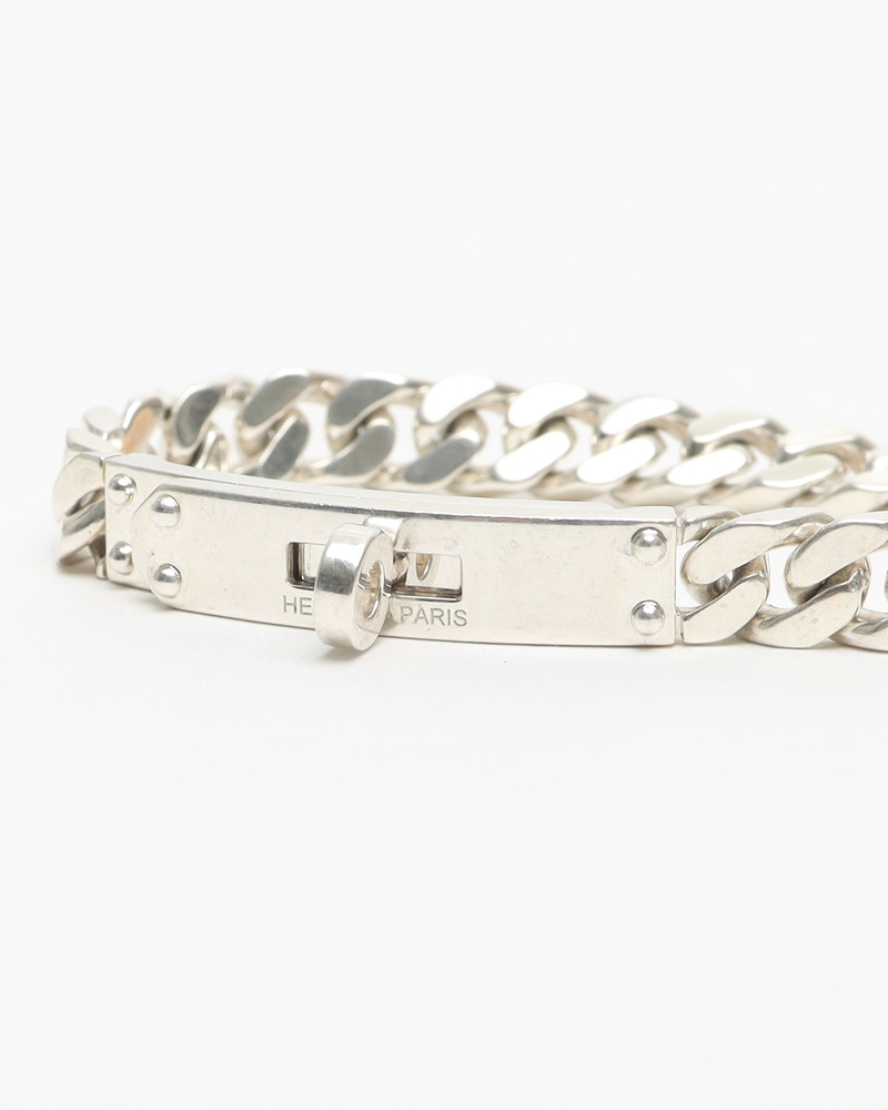 Hermès Kelly Gourmetto Silver Bracelet