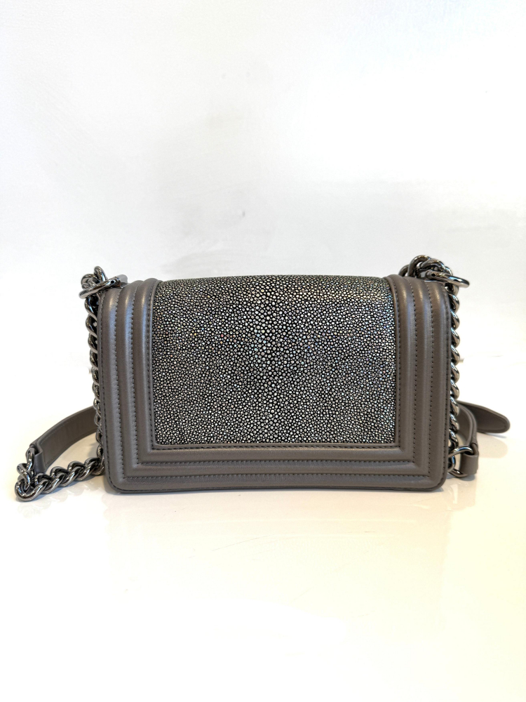 Chanel Small Boy Bag Stingray Grey