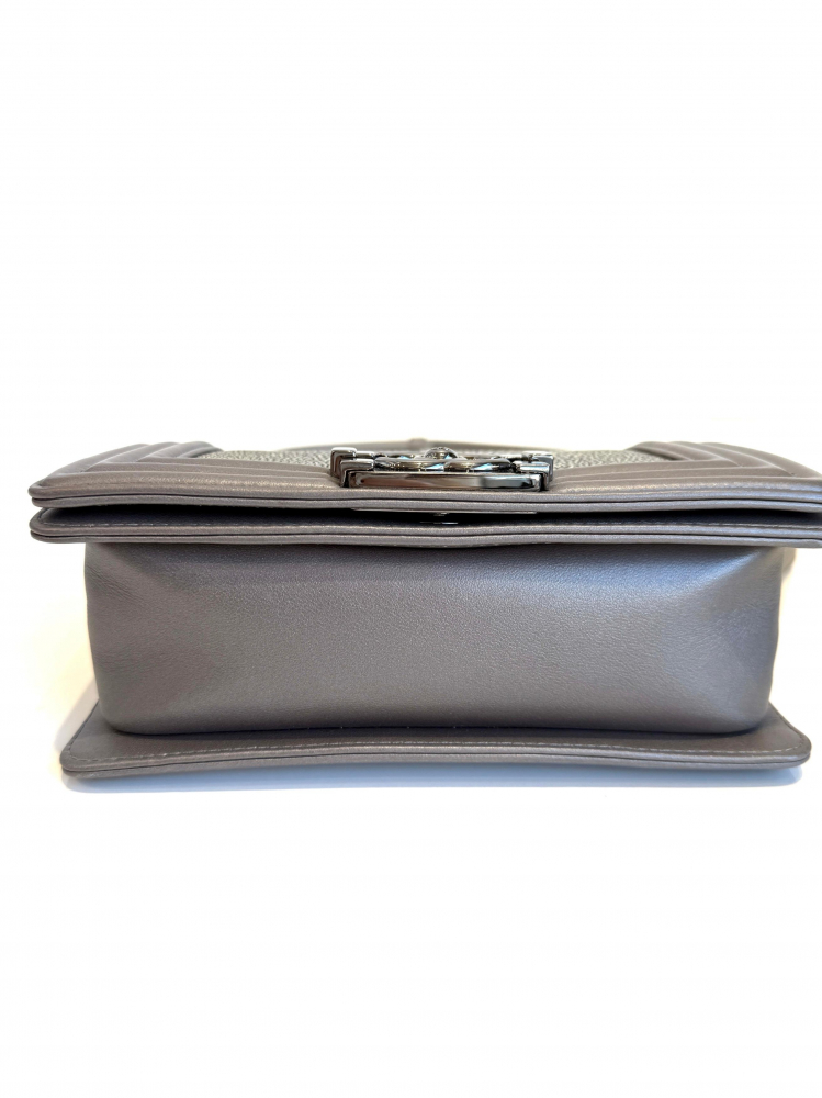 Chanel Small Boy Bag Stingray Grey