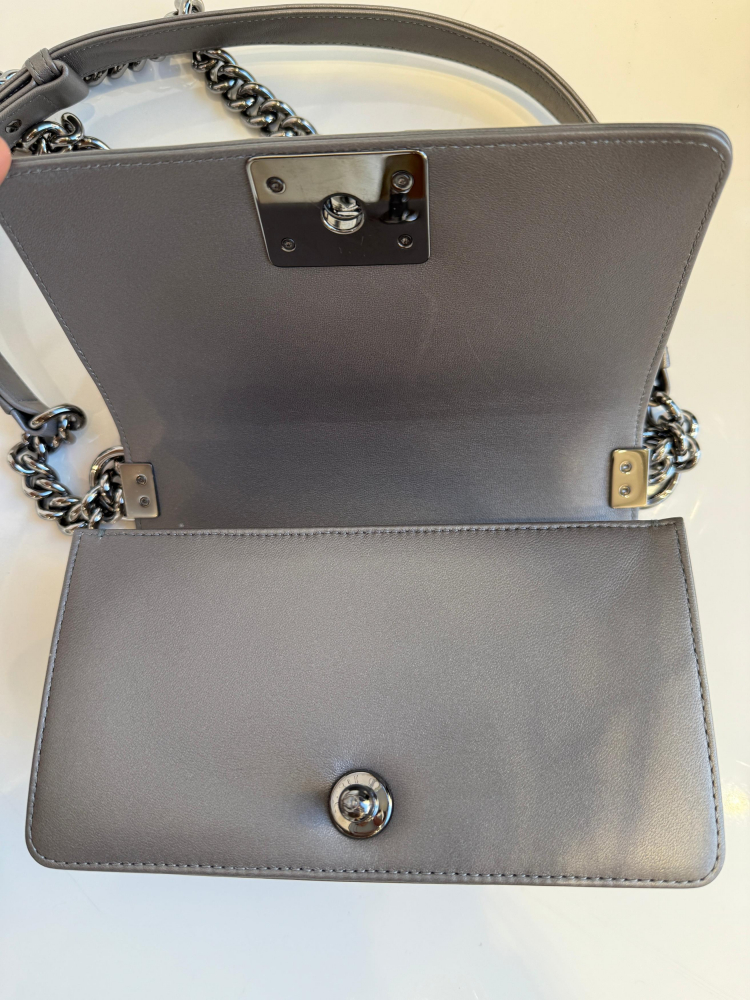 Chanel Small Boy Bag Stingray Grey