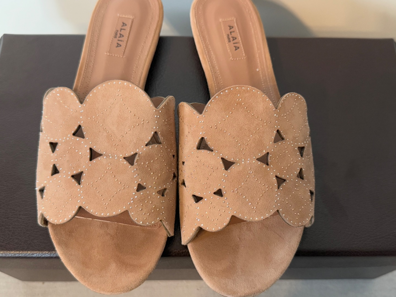 Alaïa Rosa Wildleder-Sandalen