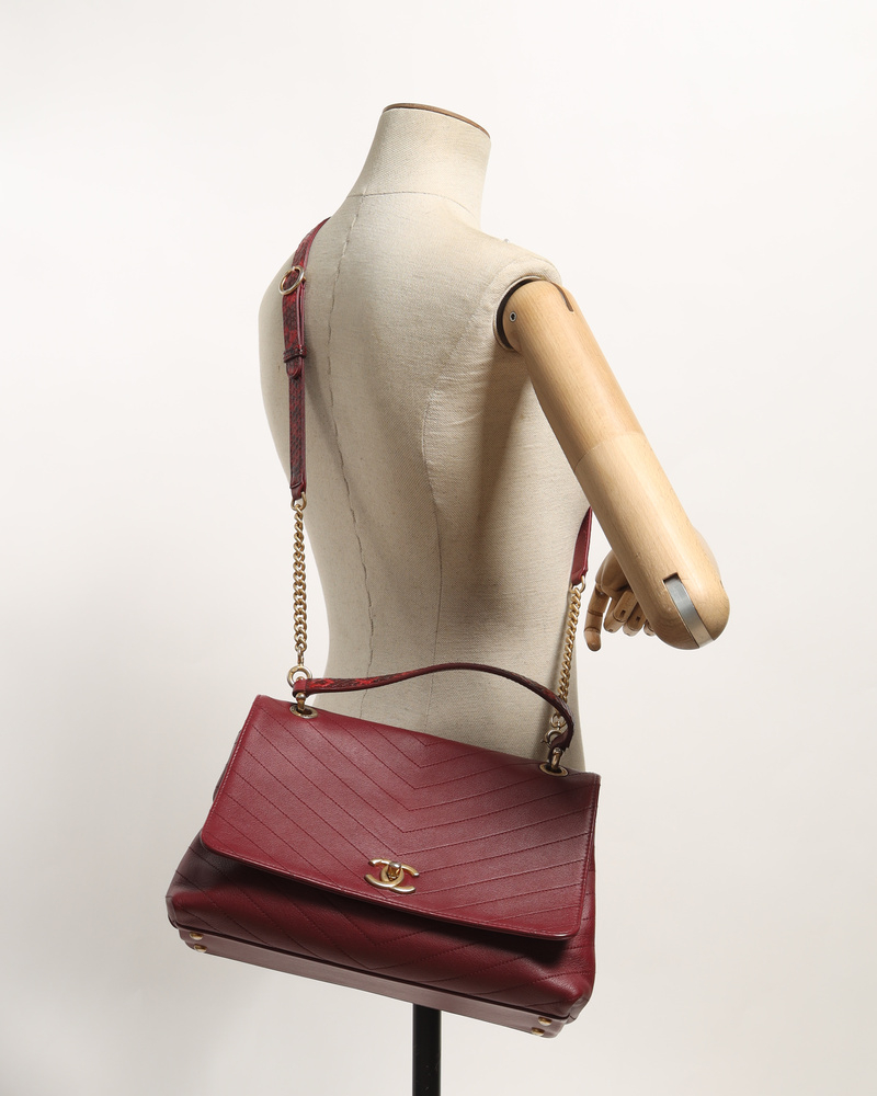 Chanel Chevron Top Handle Bag