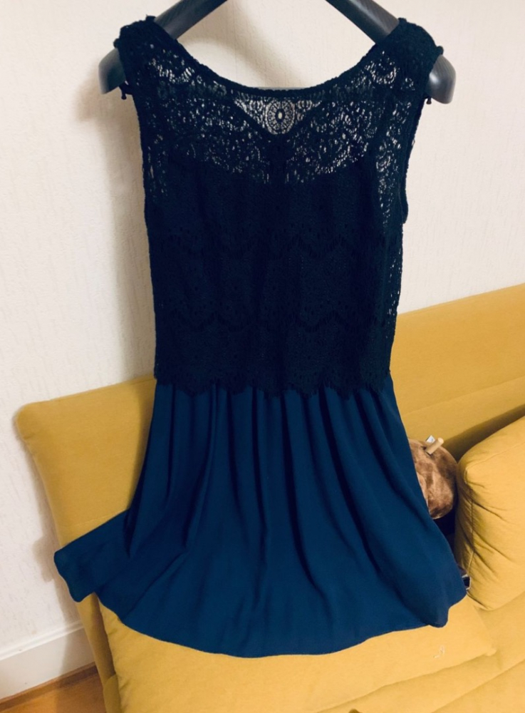 Naf Naf Dark blue dress with lace