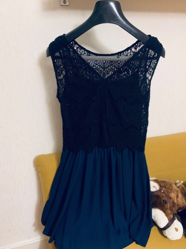 Naf Naf Dark blue dress with lace