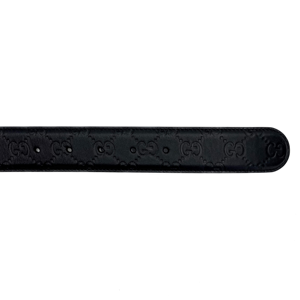 Gucci Interlocking GG Leather Medium Belt Black