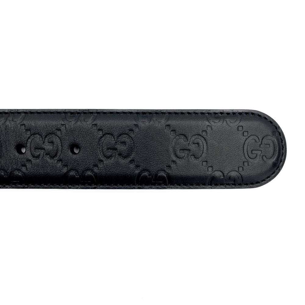 Gucci Interlocking GG Leather Medium Belt Black