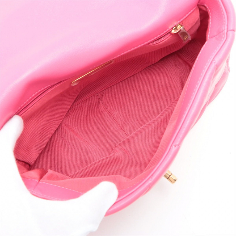 Chanel 19 Medium Matelassè Lambskin Leather 2-Ways Flap Handbag Pink
