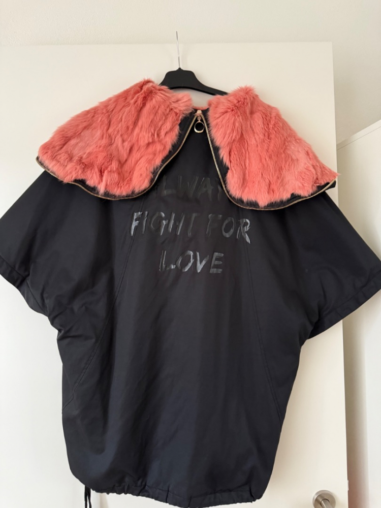 Pinko Rabbit Cape Always Fight For Love Oversized Poncho