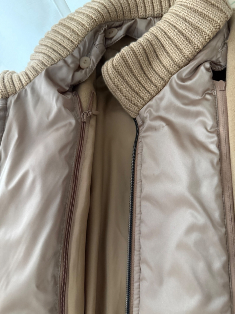 Cinzia Rocca Poor Virgin Wool Camel Wide-Sleeves Poncho