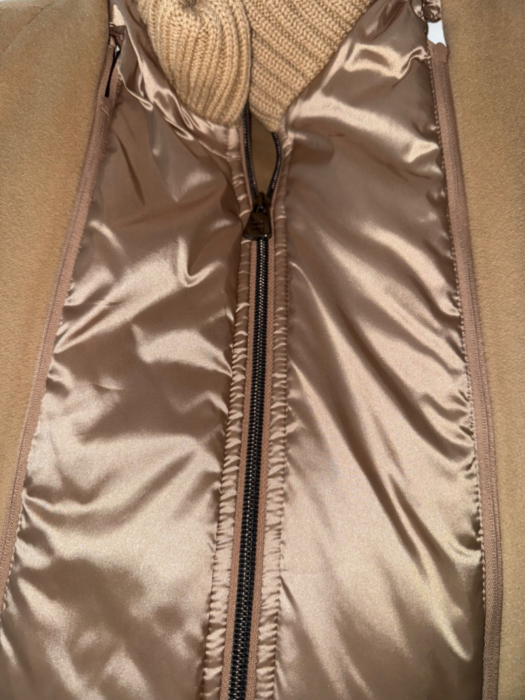 Cinzia Rocca Poor Virgin Wool Camel Wide-Sleeves Poncho