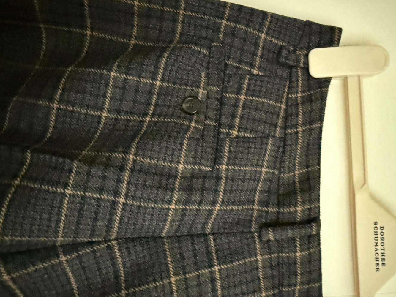 Weekend Max Mara Plaid Grey Wool checkered Trousers Wide Legs