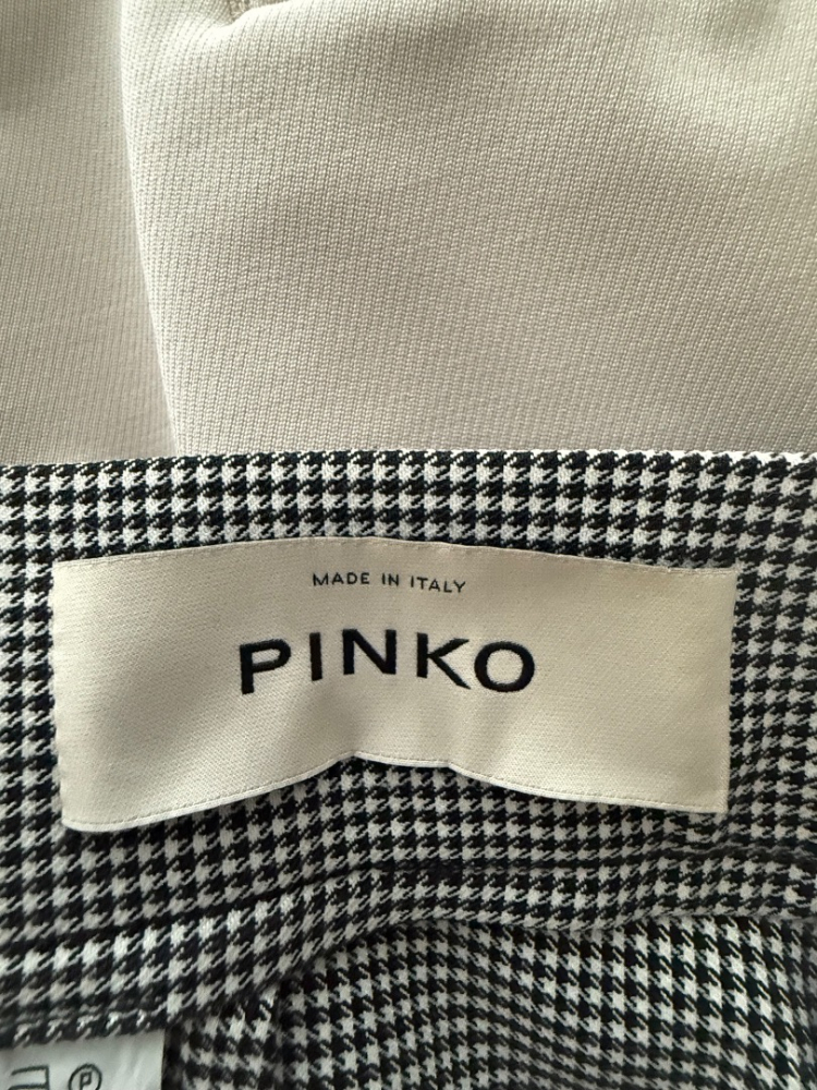 Pinko Schwarz-beige Prince of Wales Stretch-Hose