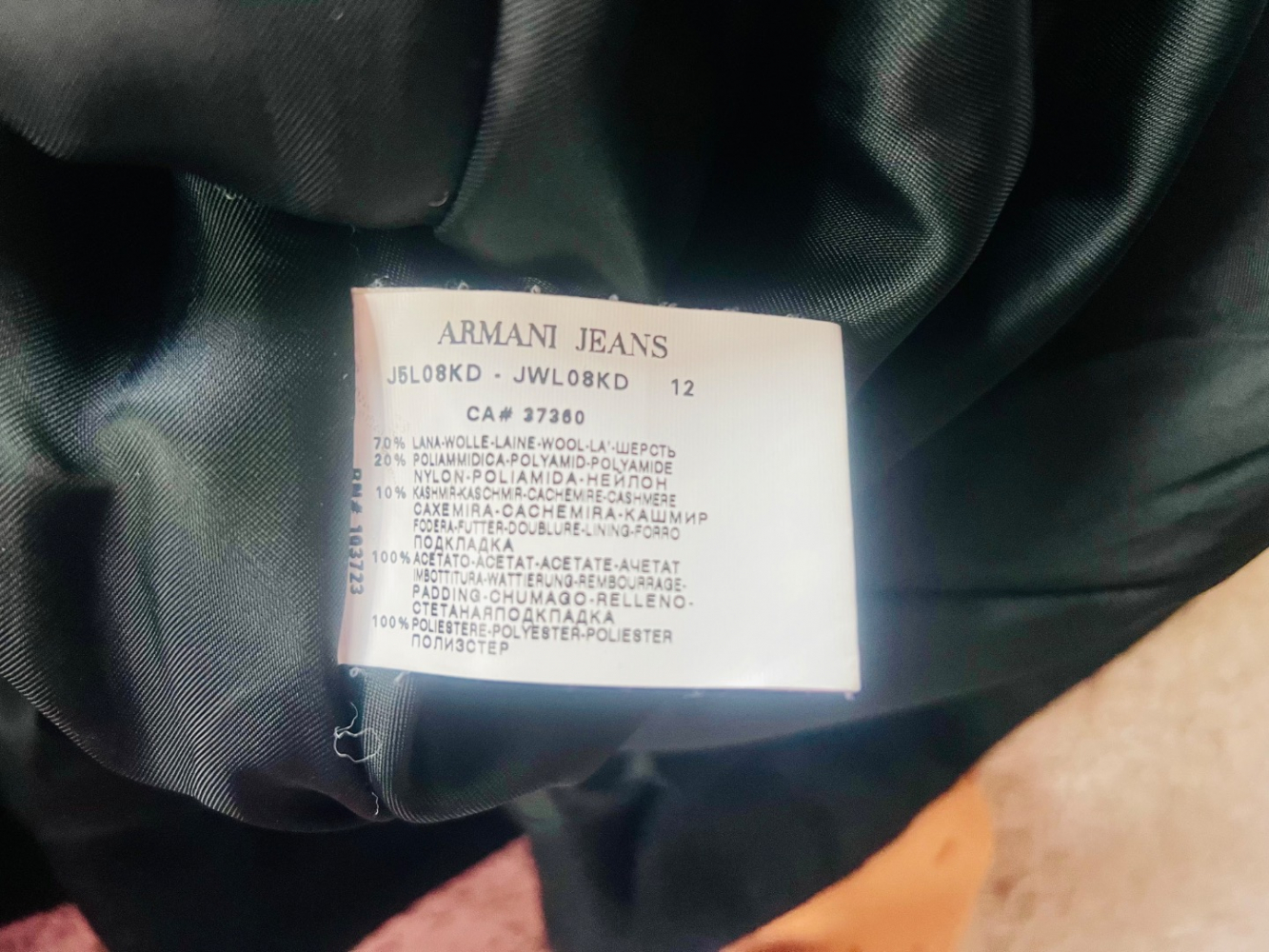 Armani Jeans Mantel aus Wollle, Polyamid, Kaschmir
