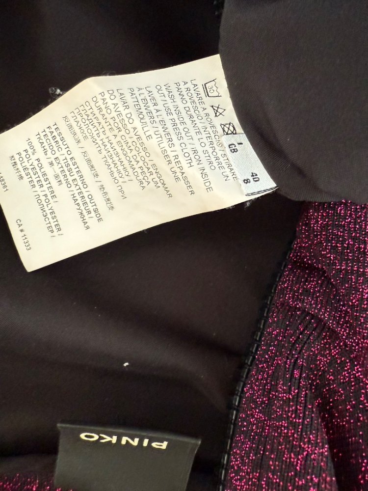 Pinko Floral Glitter Panel Dress in A Form