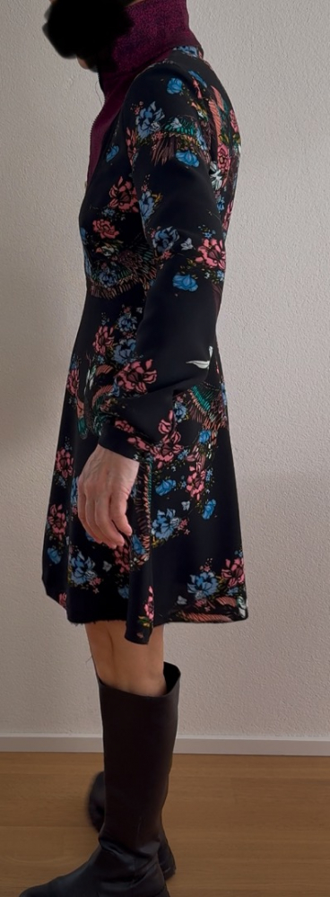 Pinko Floral Glitter Panel Dress in A Form