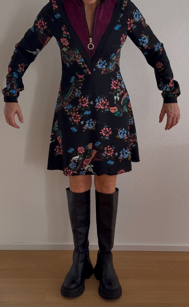 Pinko Floral Glitter Panel Dress in A Form