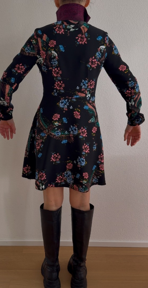 Pinko Floral Glitter Panel Dress in A Form