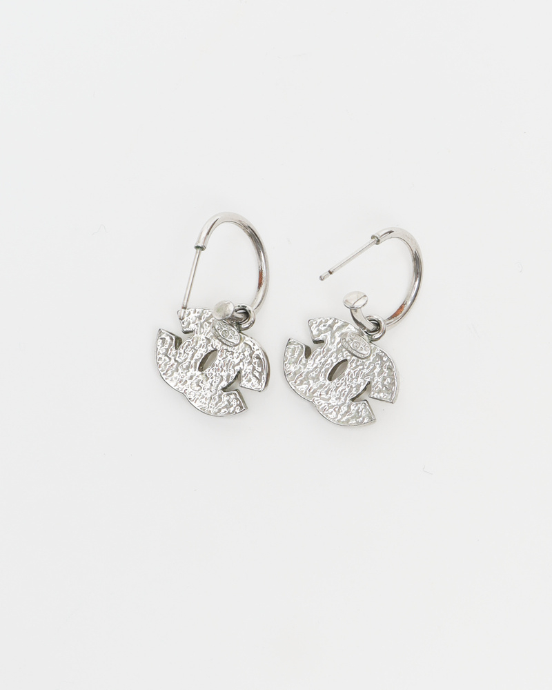 Chanel Coco Mark Stone Hoop Earrings