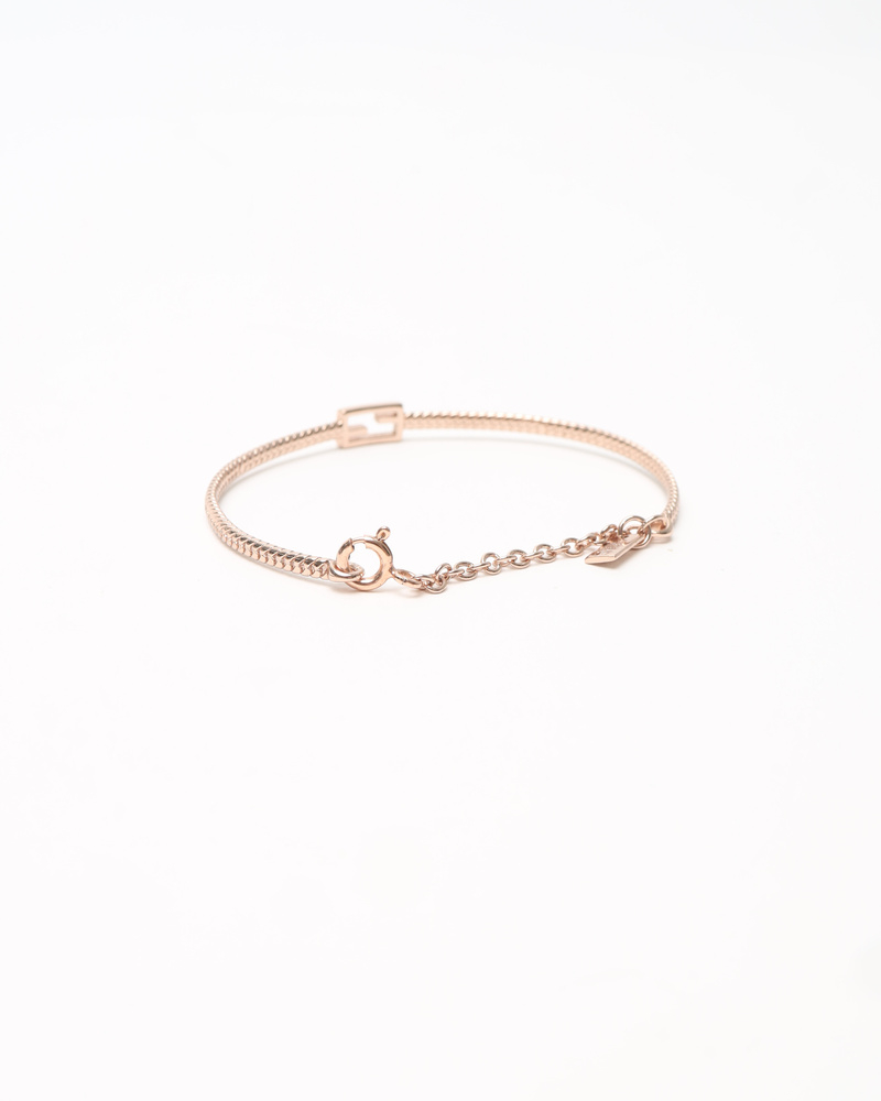 Fendi FF Logo Baguette Rose Gold Bracelet