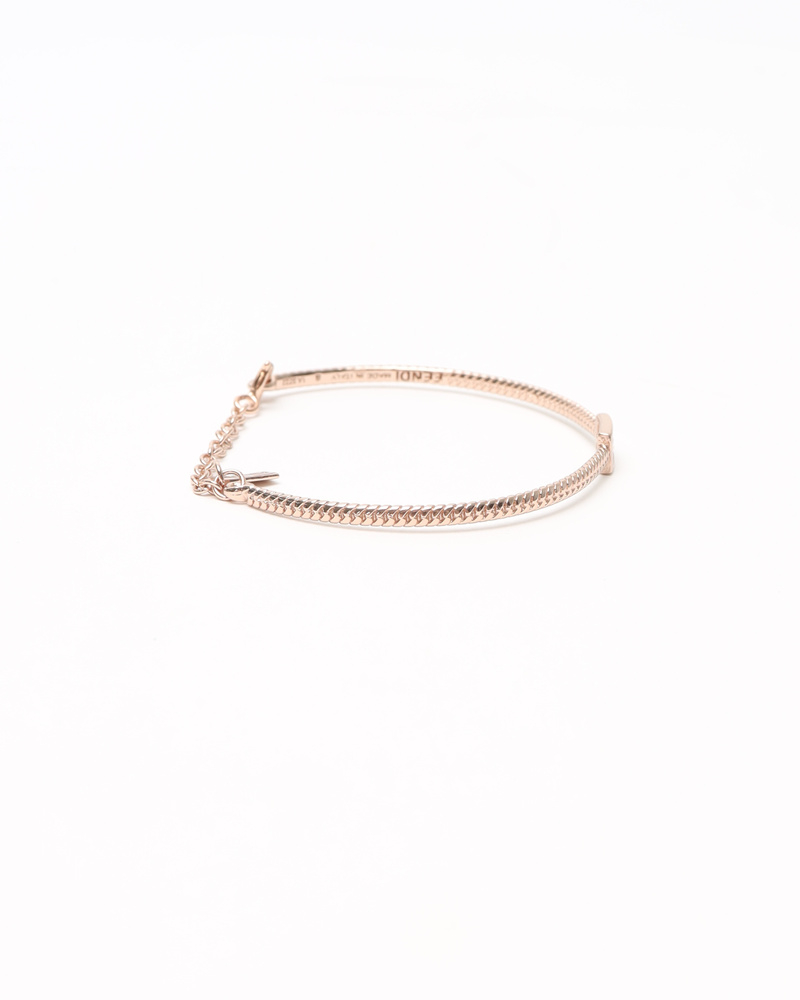 Fendi FF Logo Baguette Rose Gold Bracelet