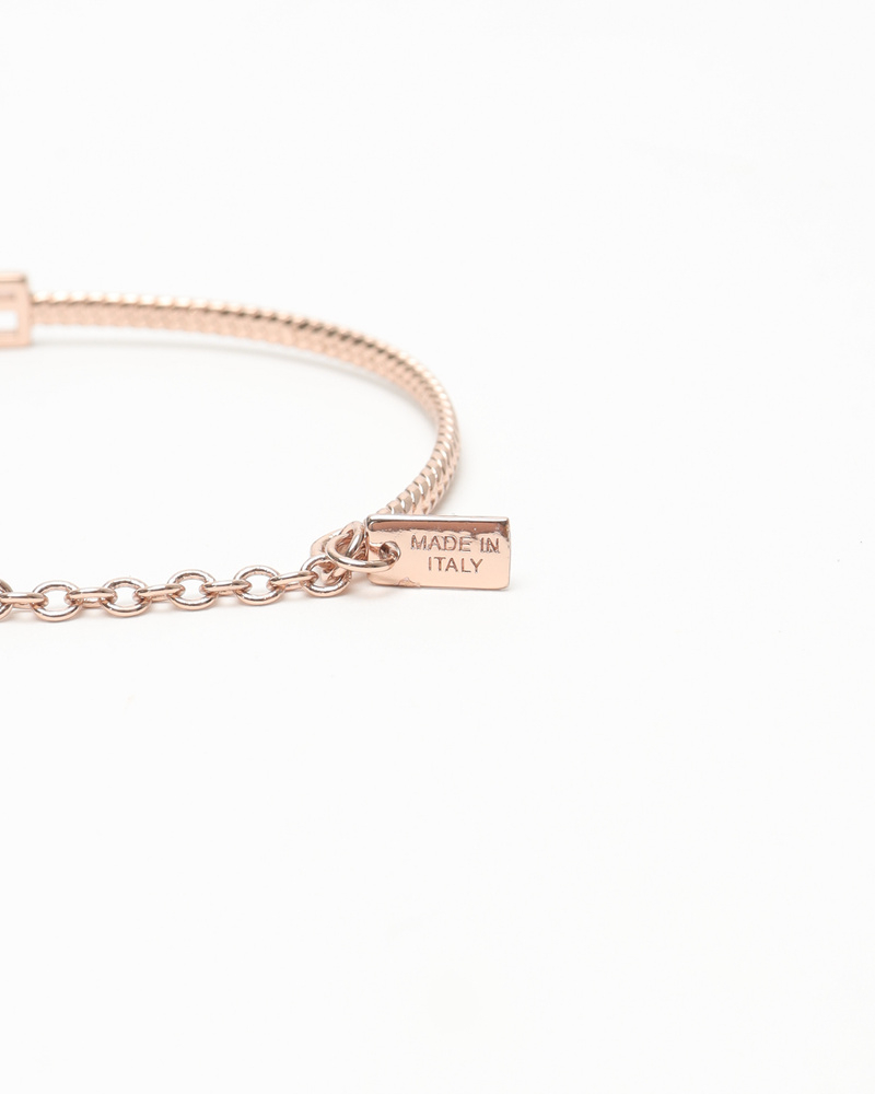 Fendi FF Logo Baguette Rose Gold Bracelet