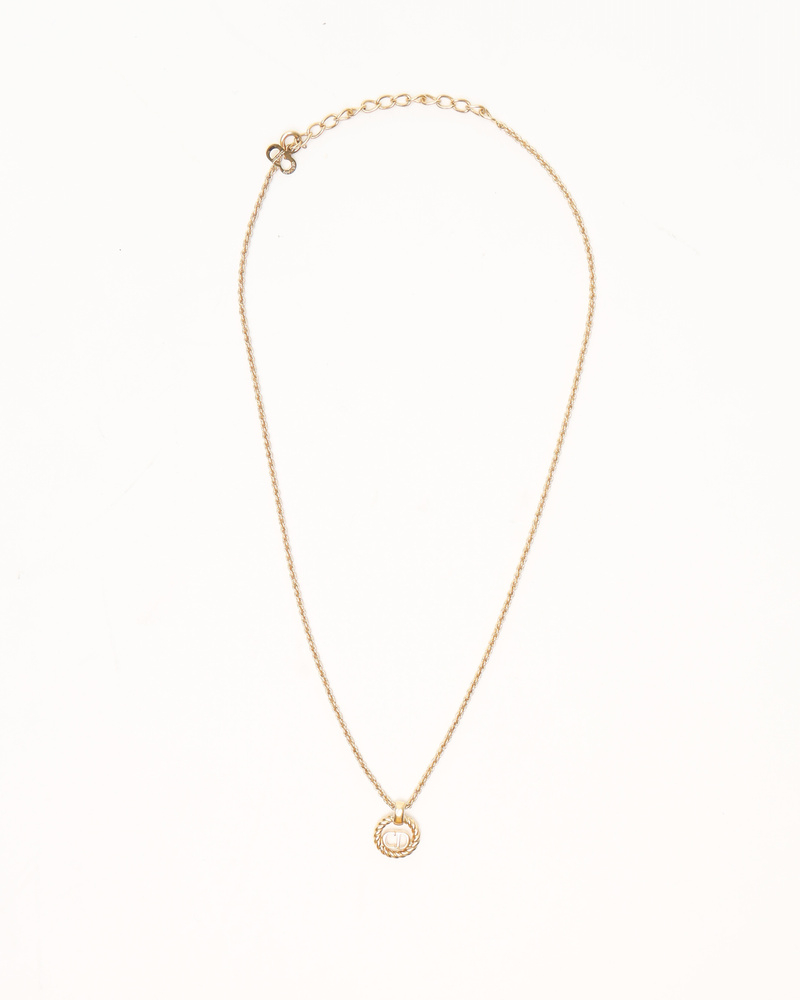 Christian Dior CD Twisted Logo Necklace