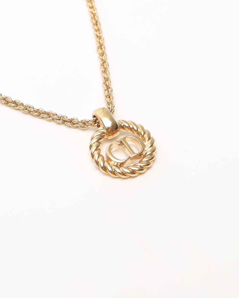 Christian Dior CD Twisted Logo Necklace