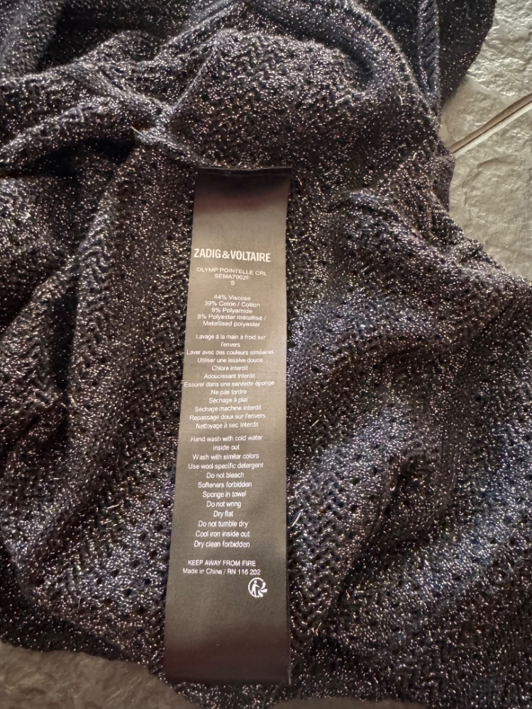 Zadig & Voltaire Olymp Pointelle Lame Top