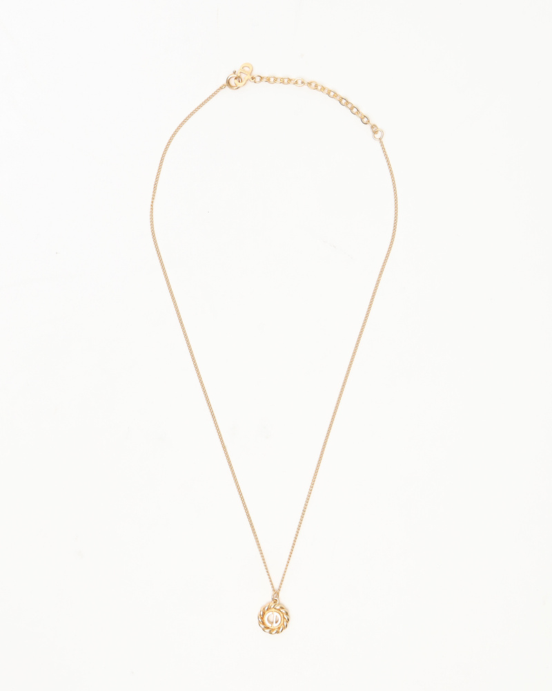 Christian Dior CD Twisted Logo Necklace