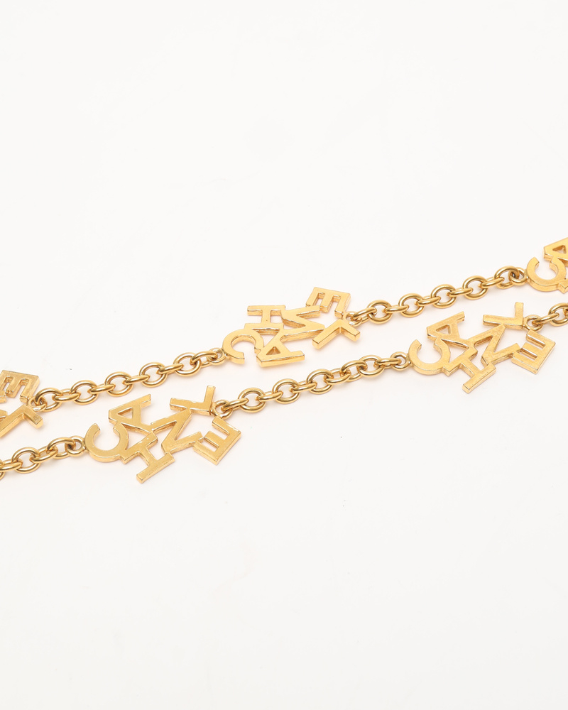 Chanel Logo Charm Gold-Plated Necklace