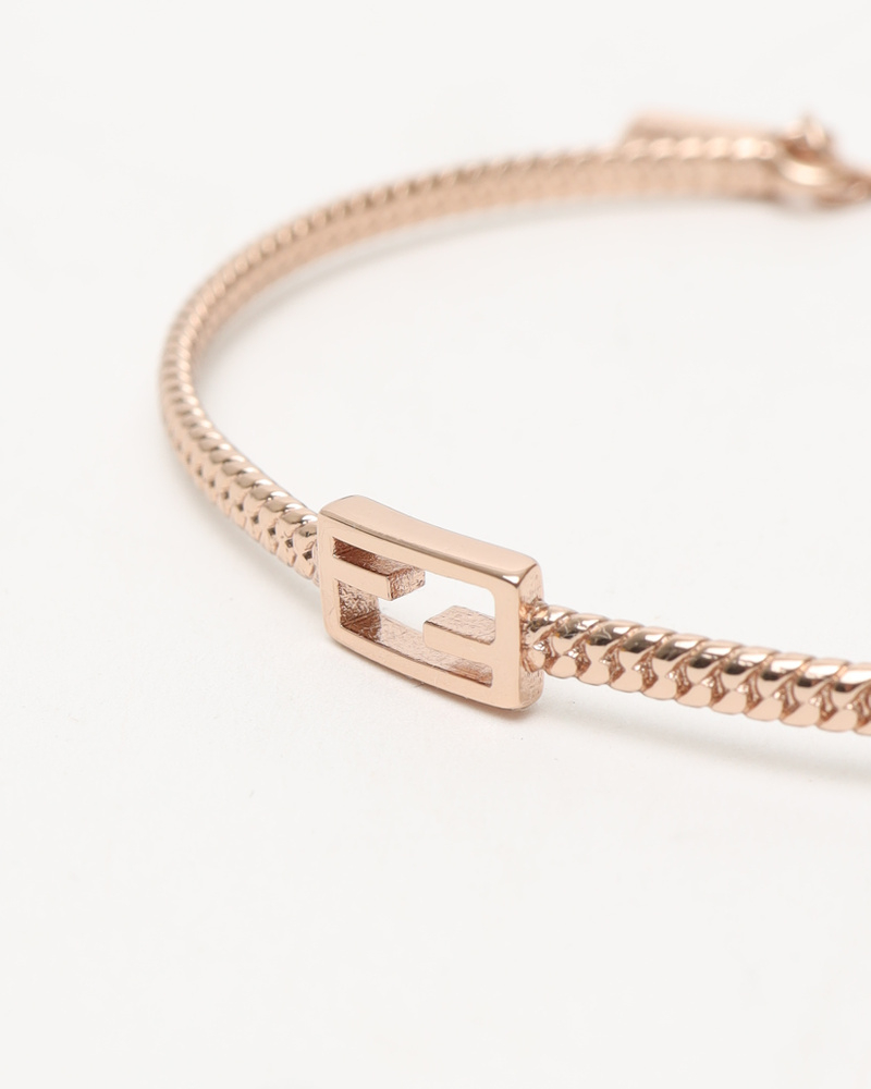 Fendi FF Logo Baguette Rose Gold Bracelet
