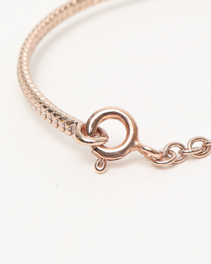 Fendi FF Logo Baguette Rose Gold Bracelet