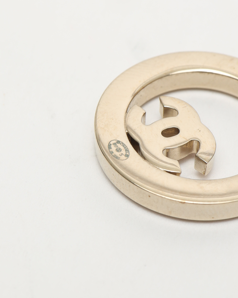 Chanel Coco Mark Circle Rhinestone Earrings