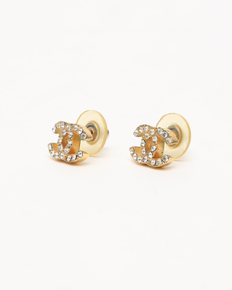 Chanel Coco Mark Rhinestone Earrings