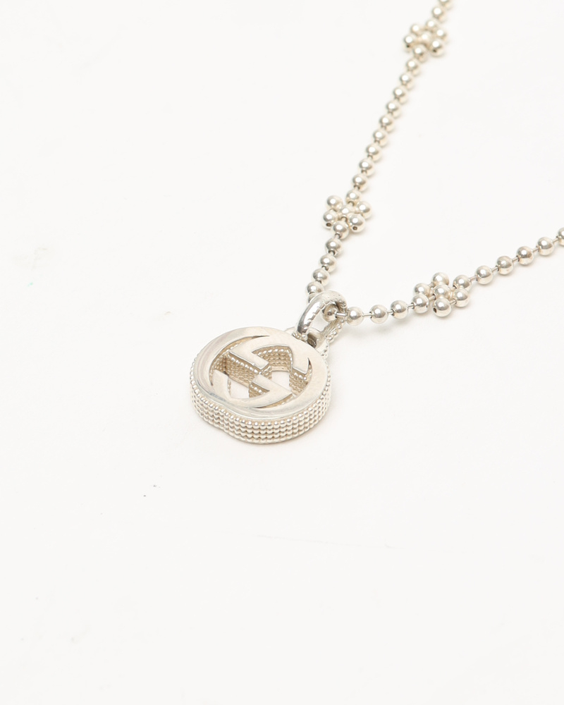 Gucci Interlocking G Flower Chain Silver Necklace