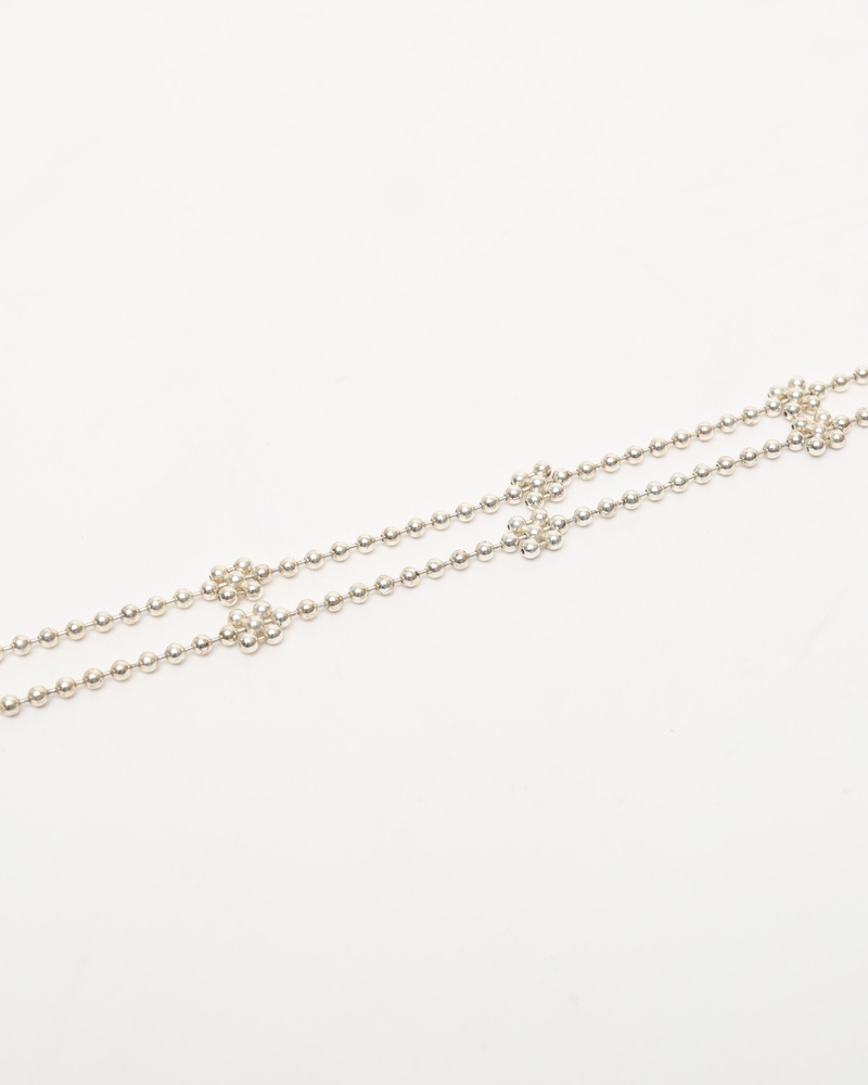 Gucci Interlocking G Flower Chain Silver Necklace