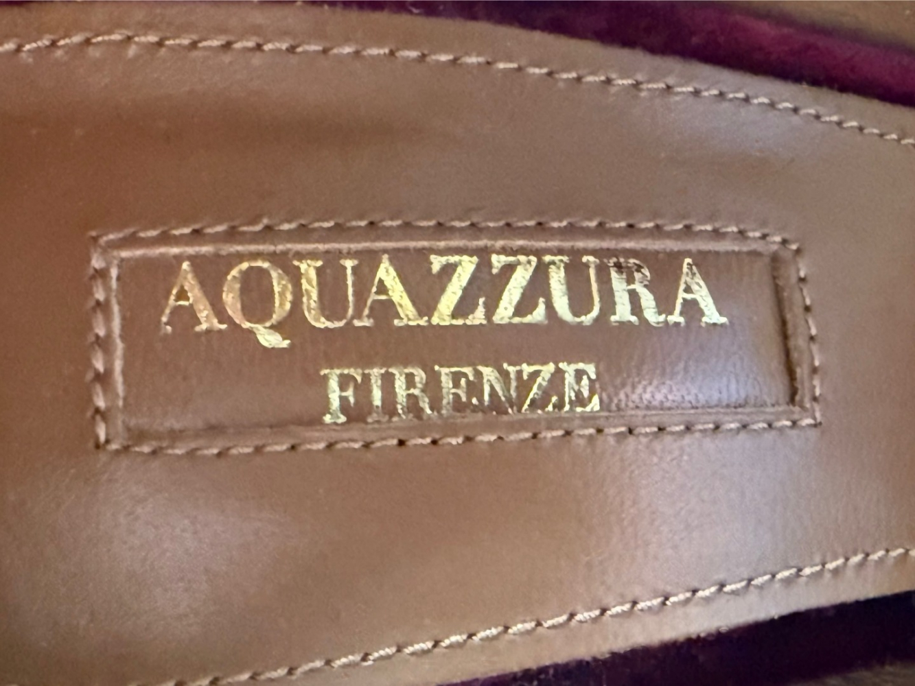 Aquazzura Burgunderfarbene Samtabsätze