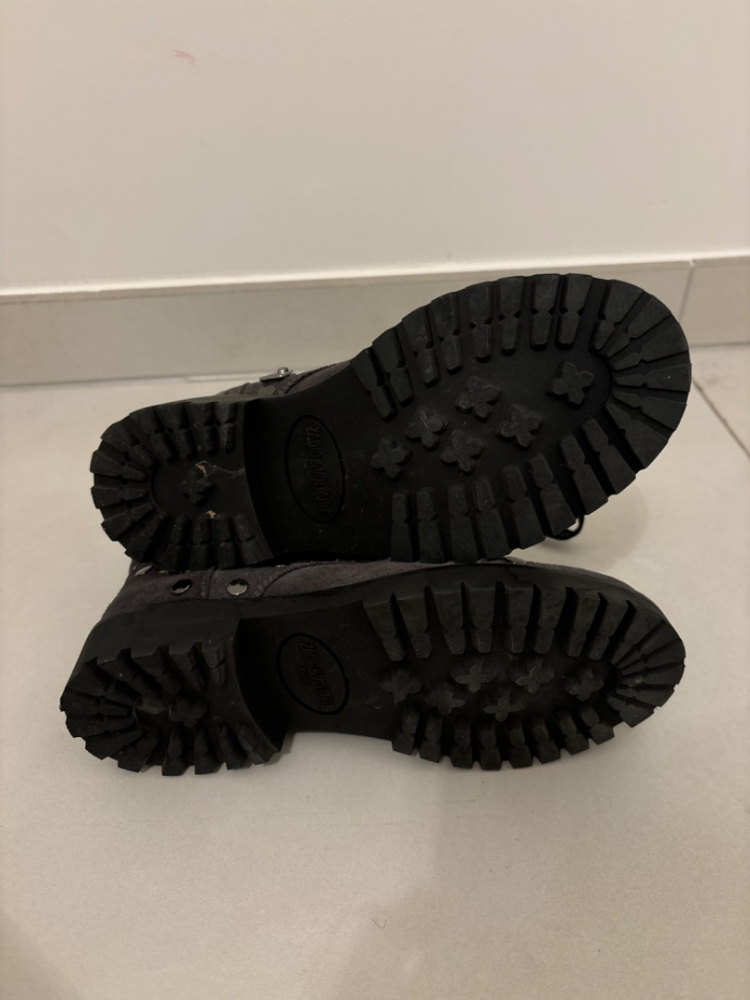 Zadig & Voltaire Joe boots daim gris studs