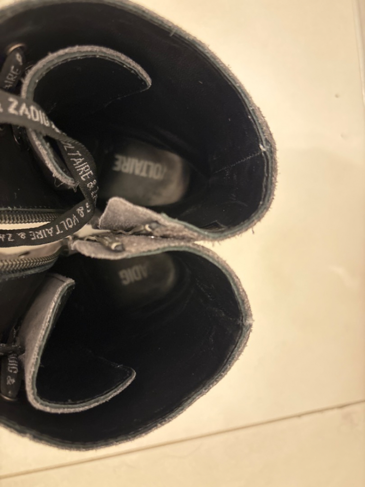 Zadig & Voltaire Joe boots daim gris studs