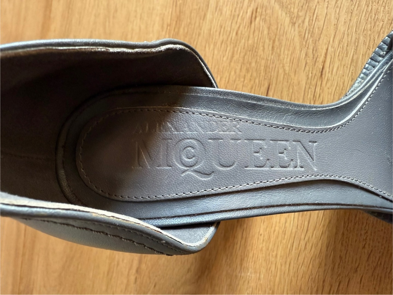 Alexander McQueen Grey lug-sole heels